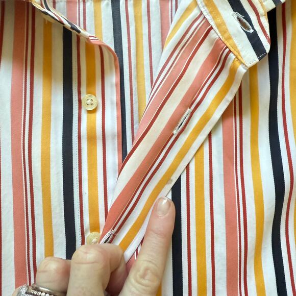 Etro Milano Multicolor Striped Button Up Shirt 100% Cotton Italy 42 - Picture 9 of 10